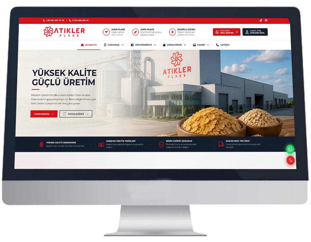 Atikler Flake Mobil Uyumlu Kurumsal Firma Web Sitesi
